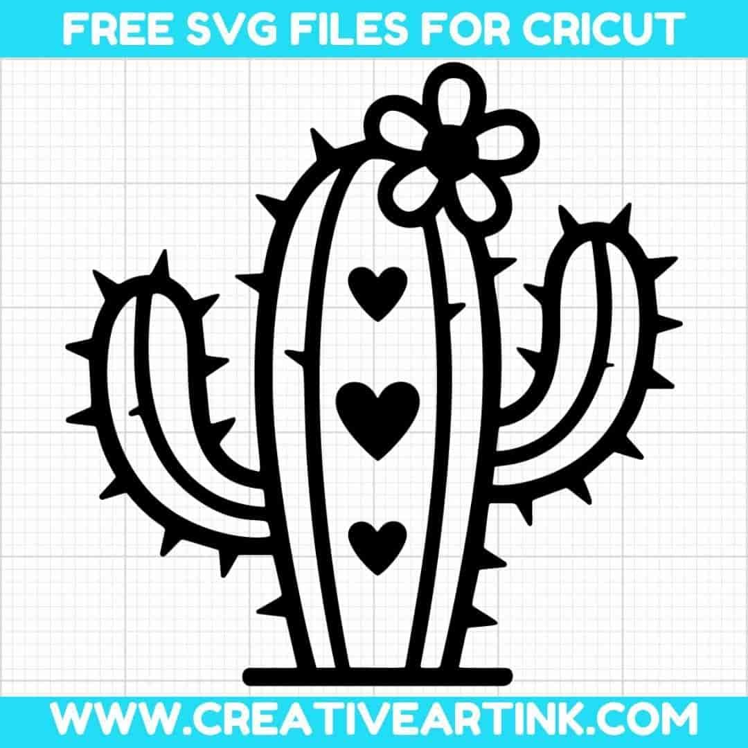 Cute Cactus Love With Flower SVG cut file for cricut