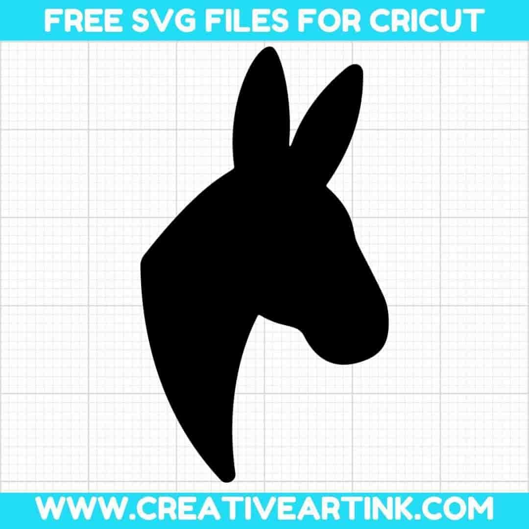 Donkey Head Silhouette SVG Cut File for Cricut