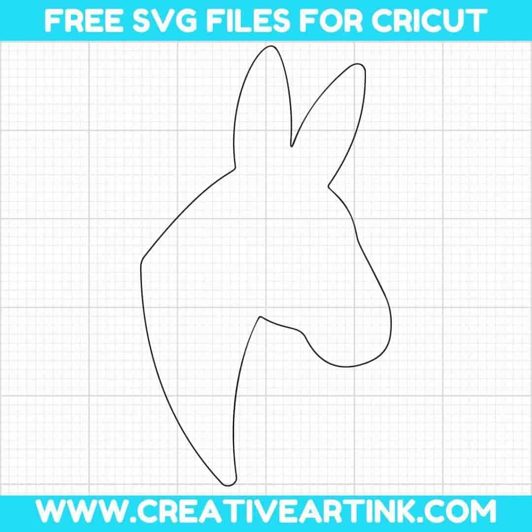 Donkey Head Template SVG Cut File for Cricut