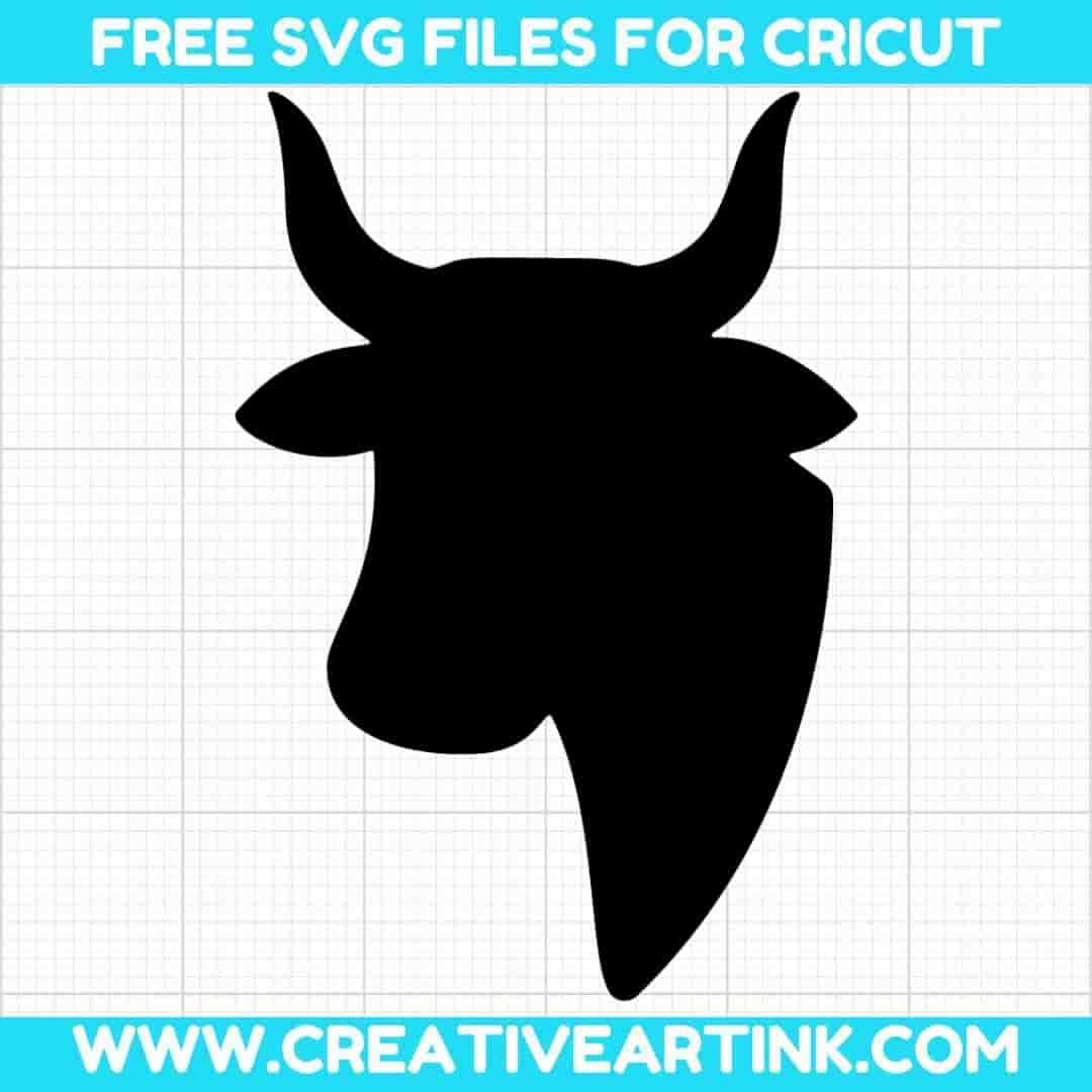 Ox Head Silhouette SVG Cut File for Cricut