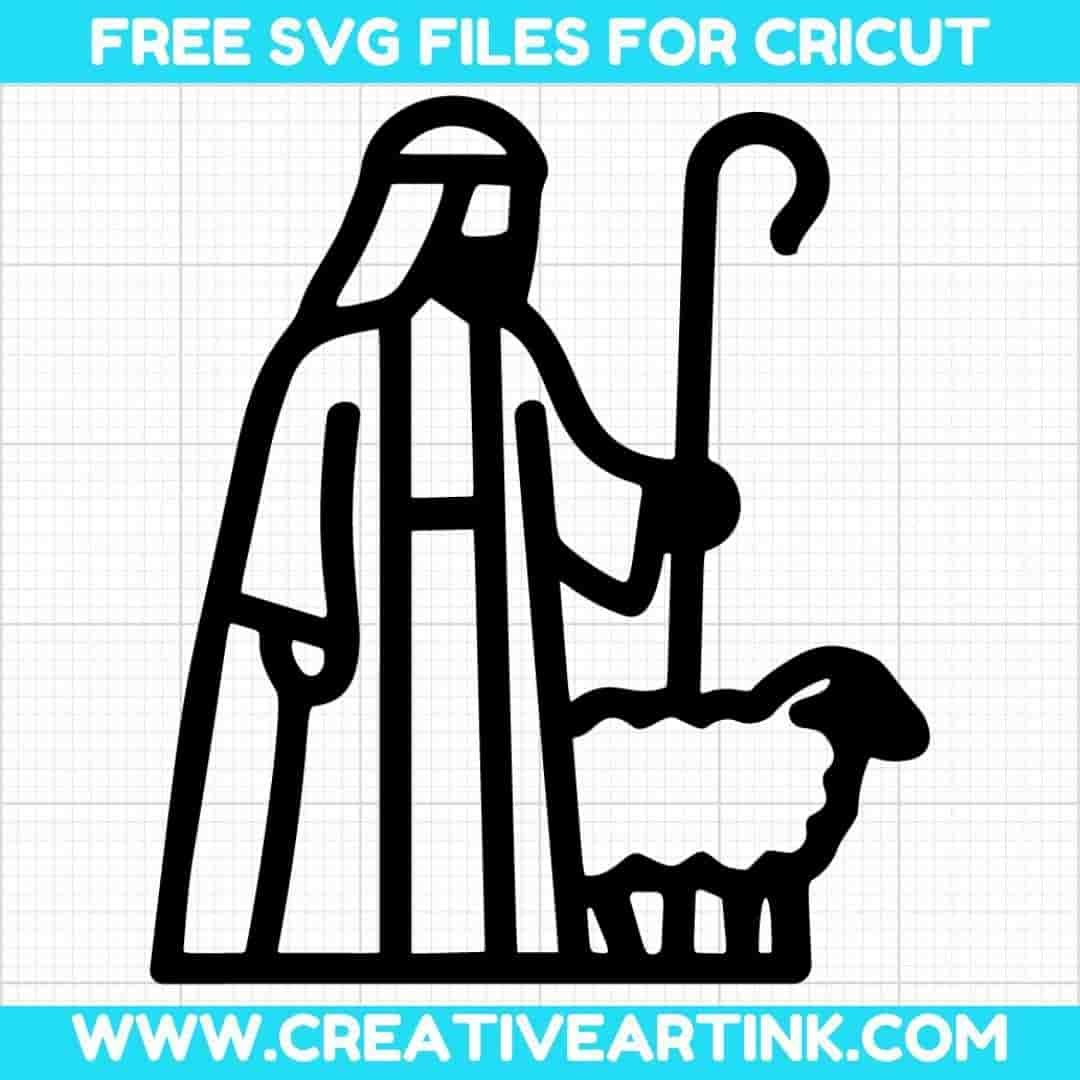 Shepherd And Lamb SVG Cut File for Cricut