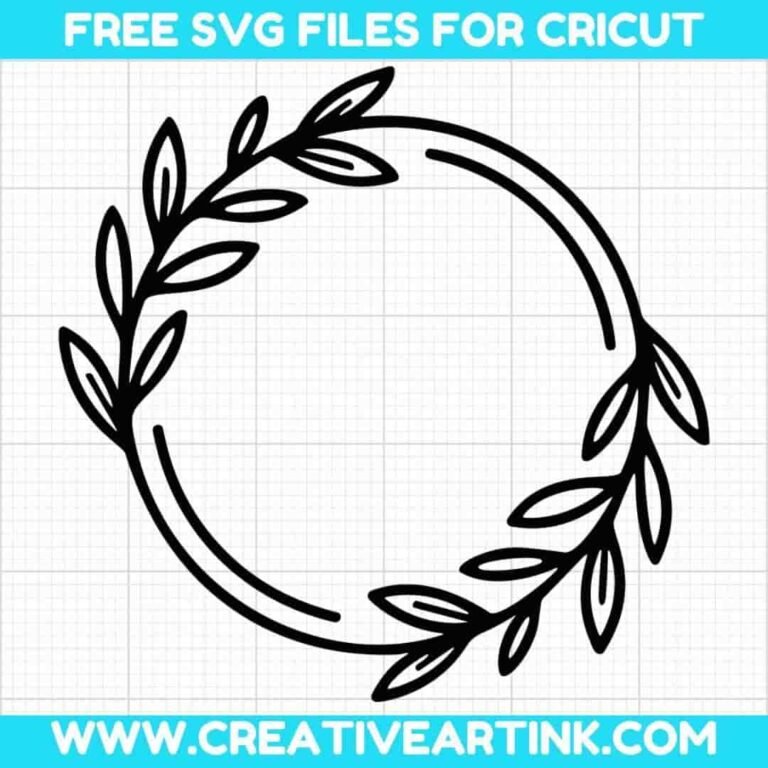 Simple Circular Floral Wreath SVG Cut File for Cricut