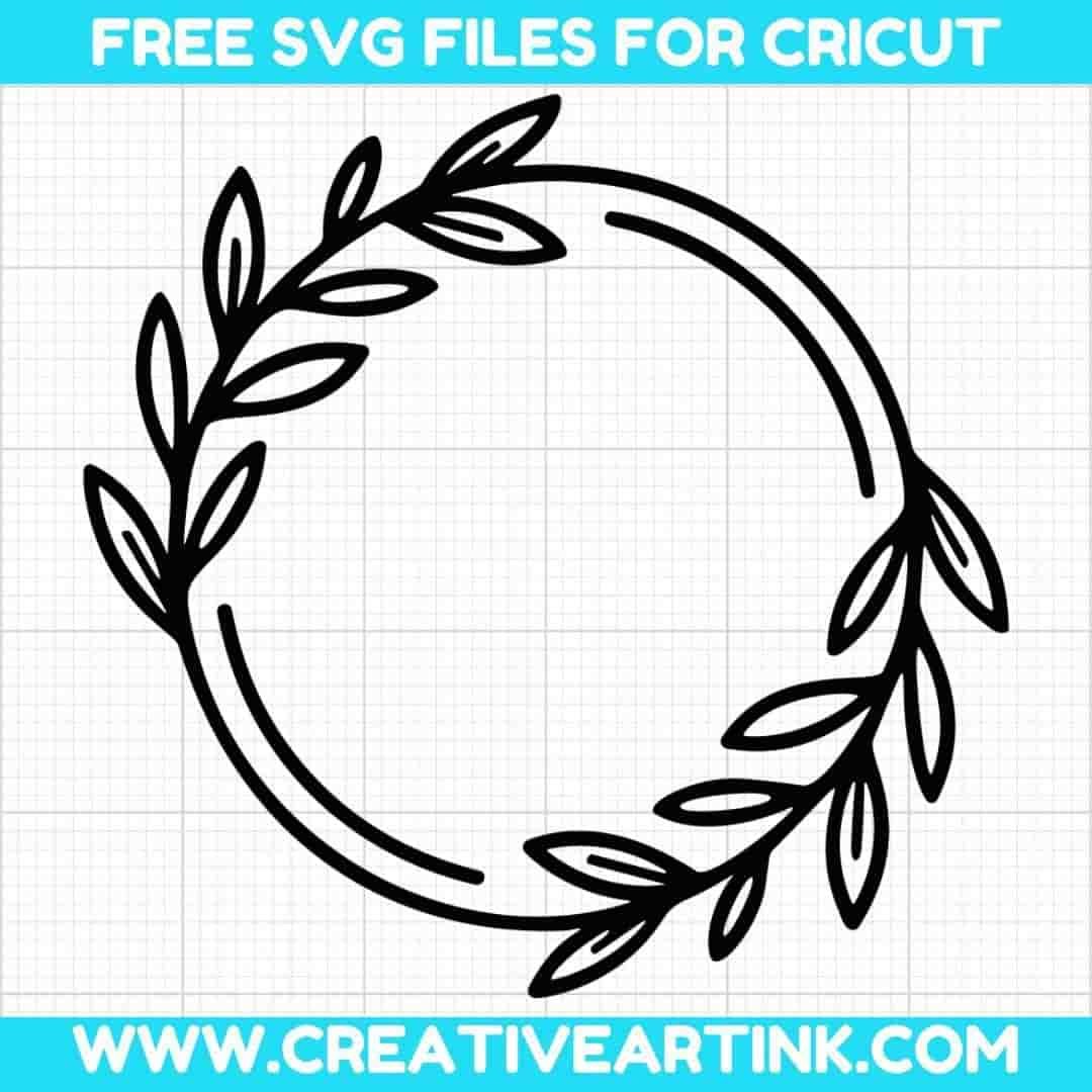 Simple Circular Floral Wreath SVG Cut File for Cricut