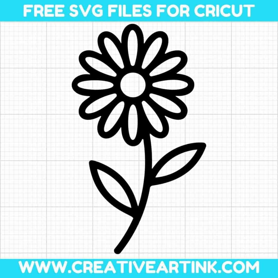 Simple Daisy Flower Outline SVG cut file for cricut