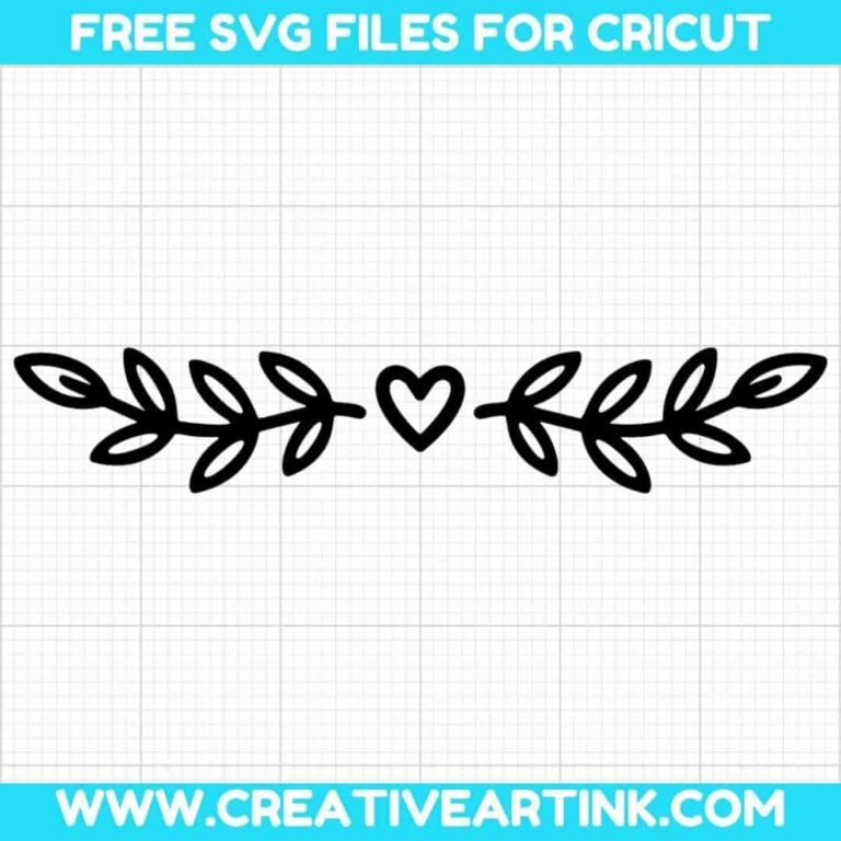 Simple Floral Heart Vine Border SVG cut file for cricut