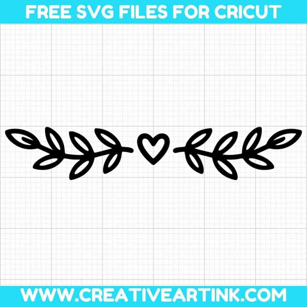 Simple Floral Heart Vine Border SVG cut file for cricut