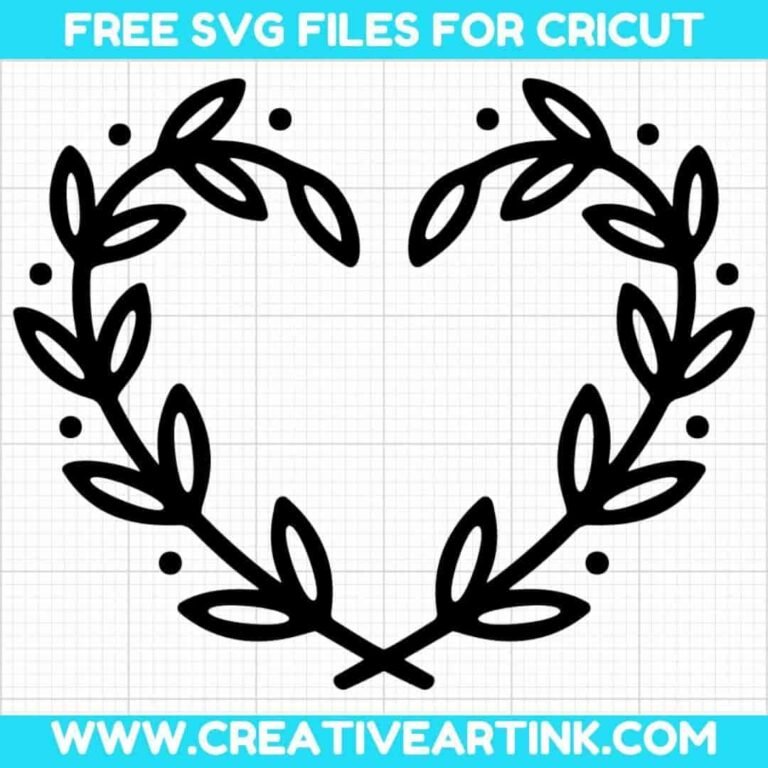 Simple Heart Shaped Wreath SVG cut file for cricut