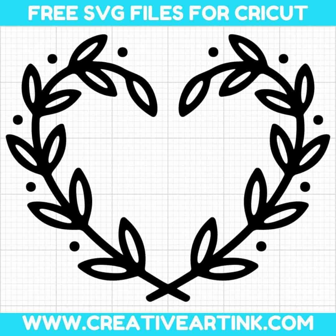 Simple Heart Shaped Wreath SVG cut file for cricut