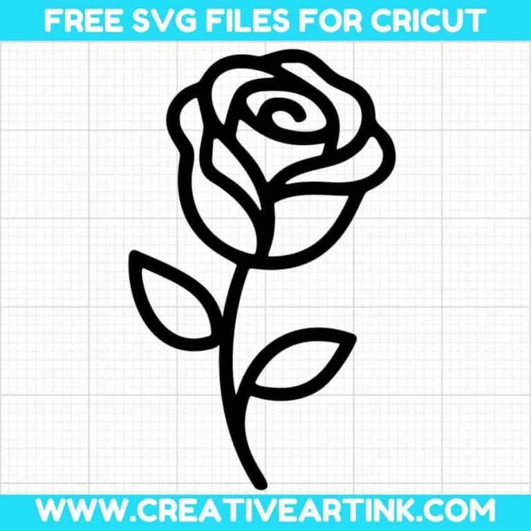 Simple Rose Flower SVG Cut File for Cricut