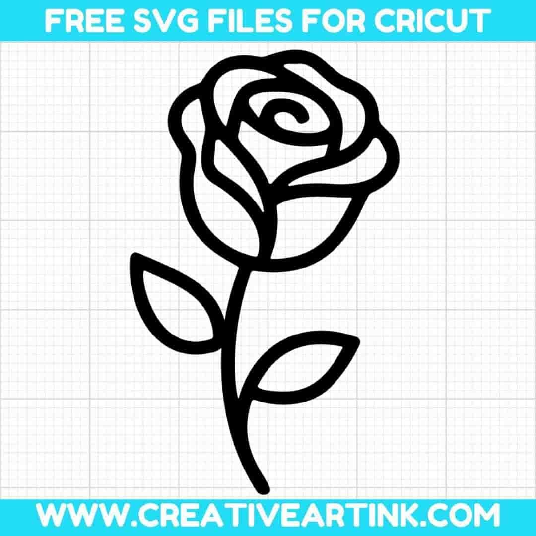 Simple Rose Flower SVG Cut File for Cricut